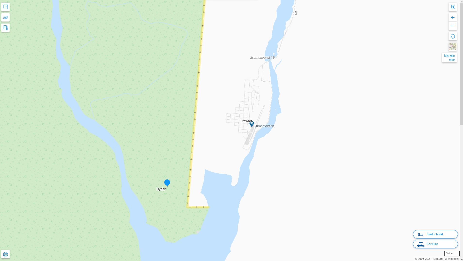 Hyder Alaska Highway and Road Map